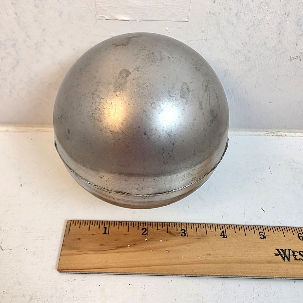 Vintage Industrial Stainless Steel Ball Float 4.5" Spherical Tank Valve Finial - Picture 5 of 5